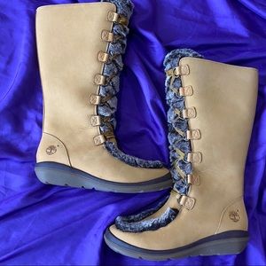 Timberland Kickadilla Fur Tongue Boots Size 6.5
